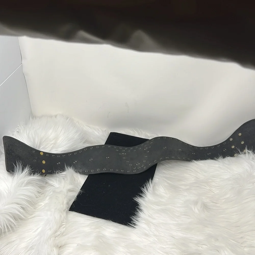 Vintage Ralph Lauren Kidney Leather Studded Corset Belt Women’s Small Black - Picture 8 of 15